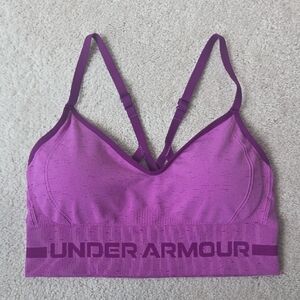Under Armour Pink-Purple Seamless Strappy Sports Bralette